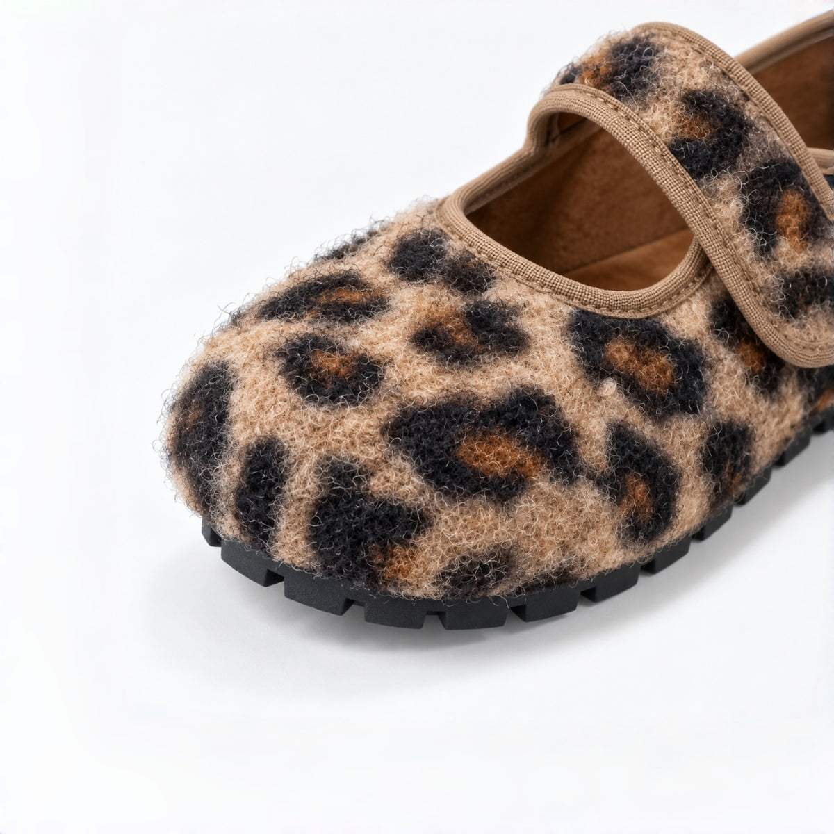 The Dual Stride Women's Leopard Print Fuzzy Mary Jane Flats