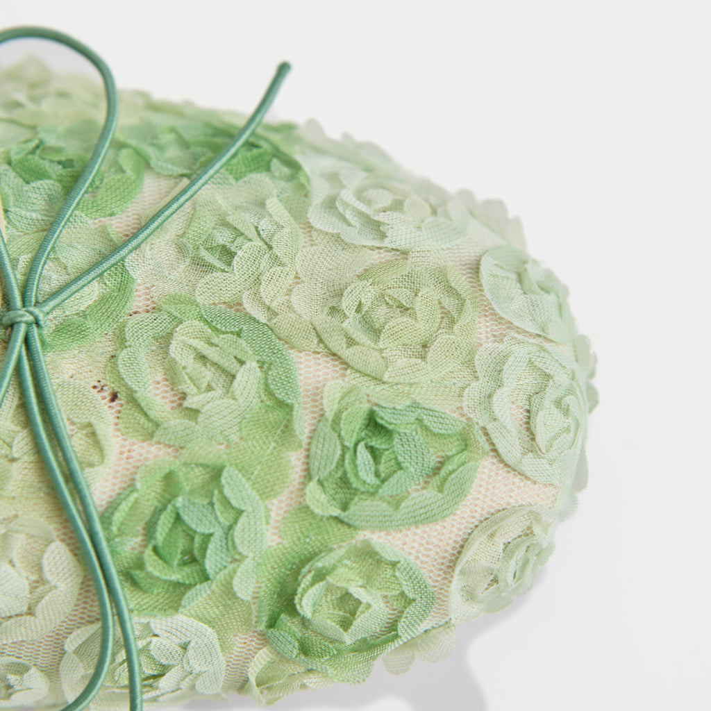 The Dual Stride Green Floral Lace Ballet Flats