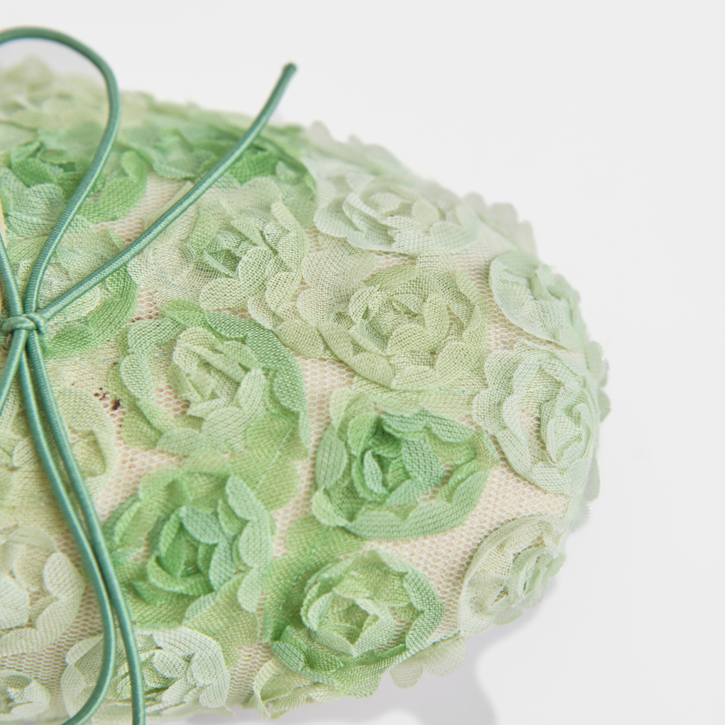 The Dual Stride Green Floral Lace Ballet Flats