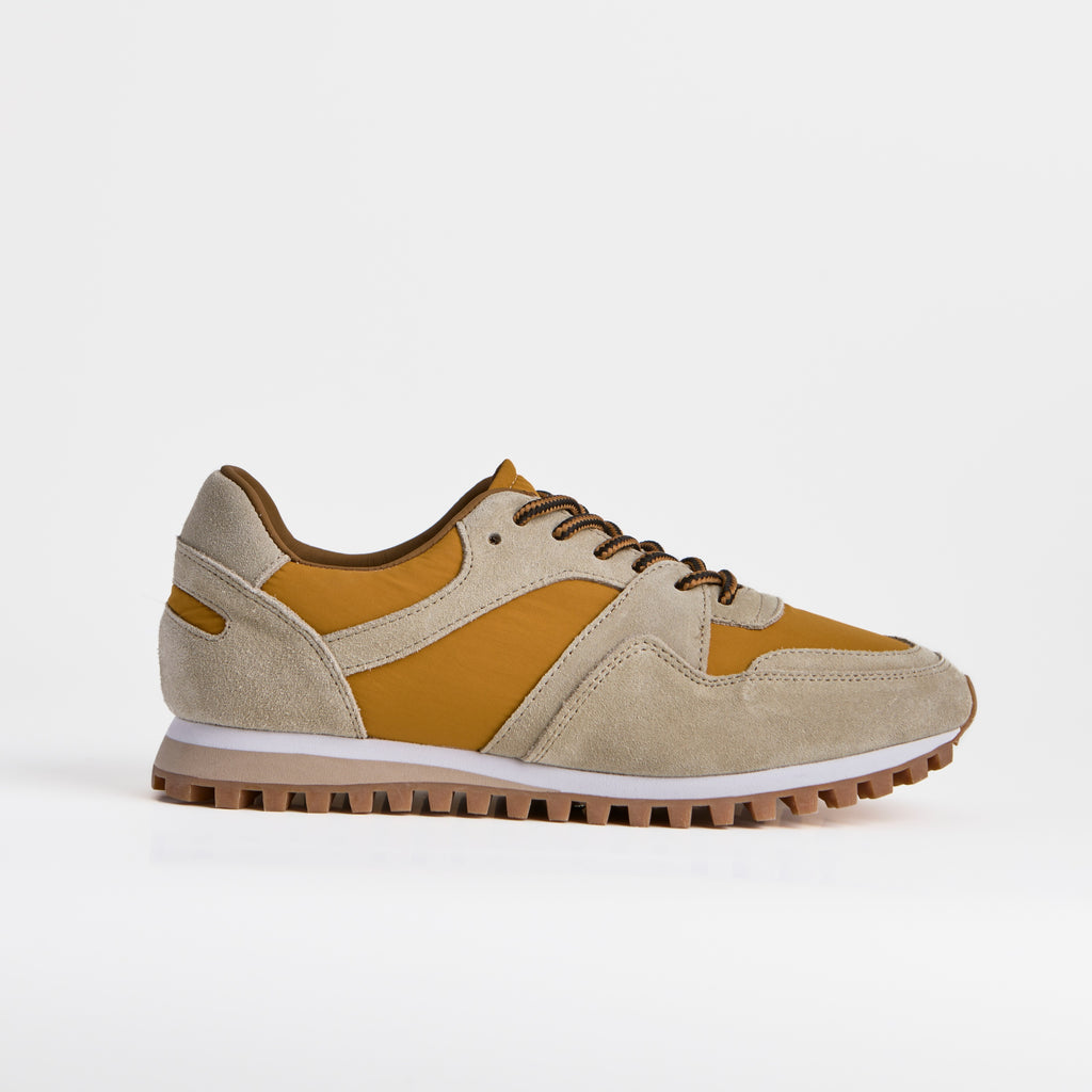 The Dual Stride Yellow Retro Suede & Nylon Athletic Trainers