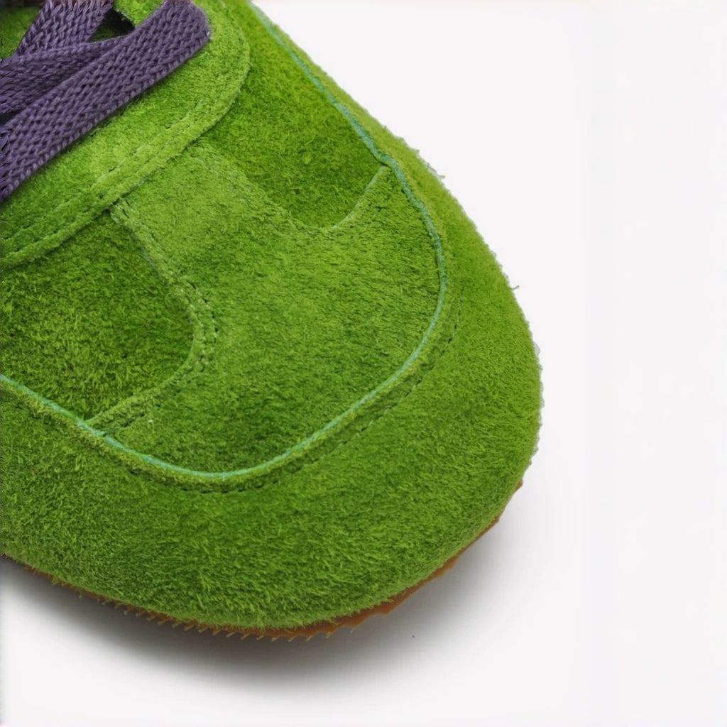 The Dual Stride Men's Green Suede Casual Sneakers