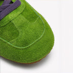 The Dual Stride Men's Green Suede Casual Sneakers