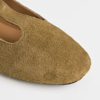 The Dual Stride Khaki Vintage Suede T-Strap Mary Jane Shoes