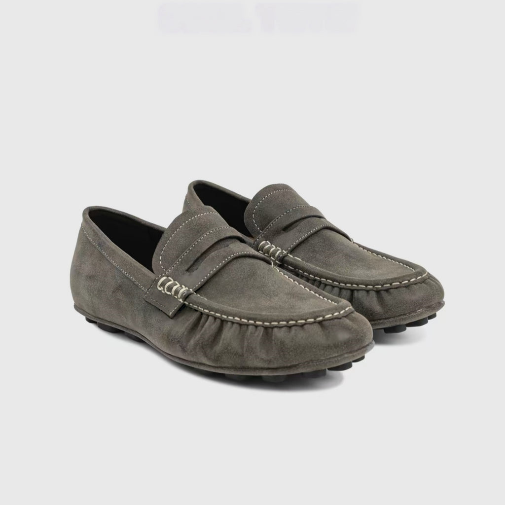 The Dual Stride Women's Dark Grey Penny Loafer Flats