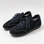 The Dual Stride Navy Blue Suede Retro Sneakers