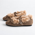 The Dual Stride Cozy Shearling Mary Jane Flats