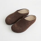 The Dual Stride Dark Brown Suede Slip-On Mules