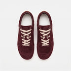 The Dual Stride Burgundy Suede Retro Running Sneakers