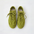 The Dual Stride Olive Green Suede Retro Sneakers