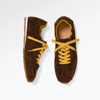 The Dual Stride Brown & Yellow Retro Casual Sneakers