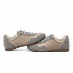 The Dual Stride  Grey Suede Retro Sneakers