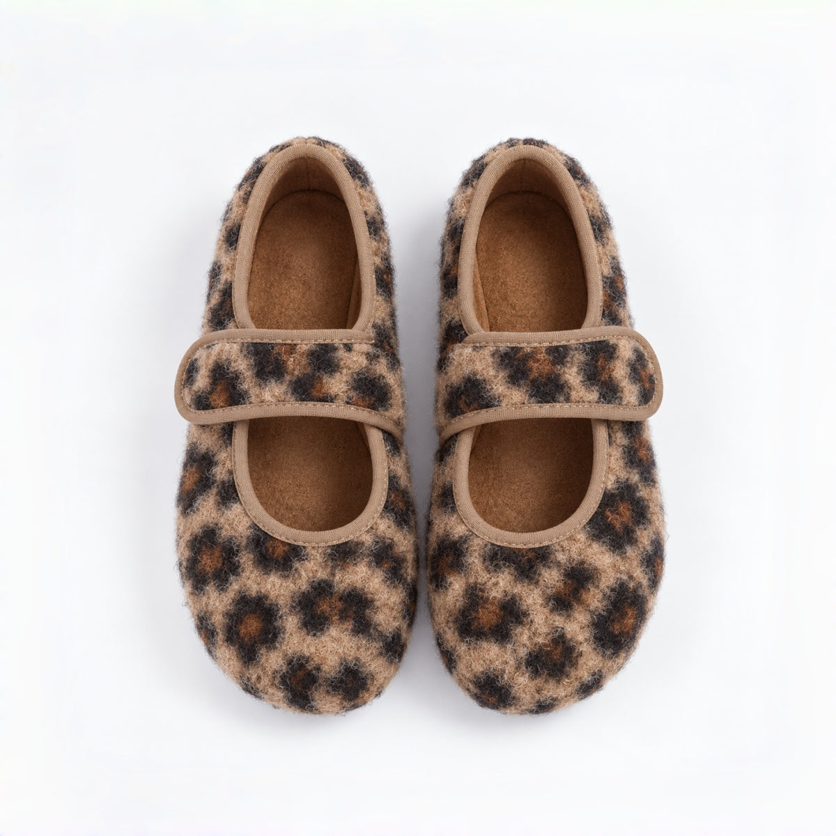 The Dual Stride Women's Leopard Print Fuzzy Mary Jane Flats