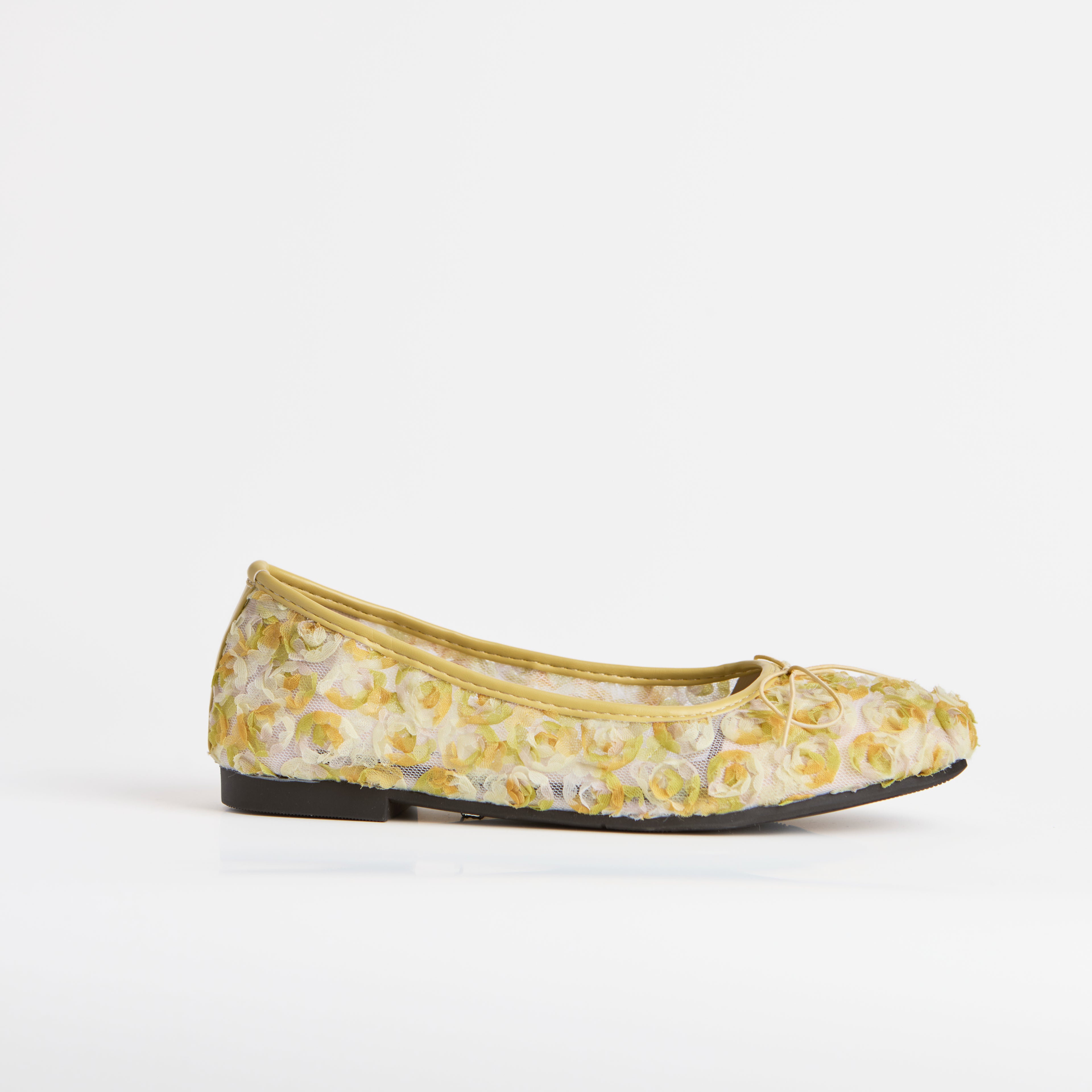 Bailarinas Dual Stride de encaje floral amarillo