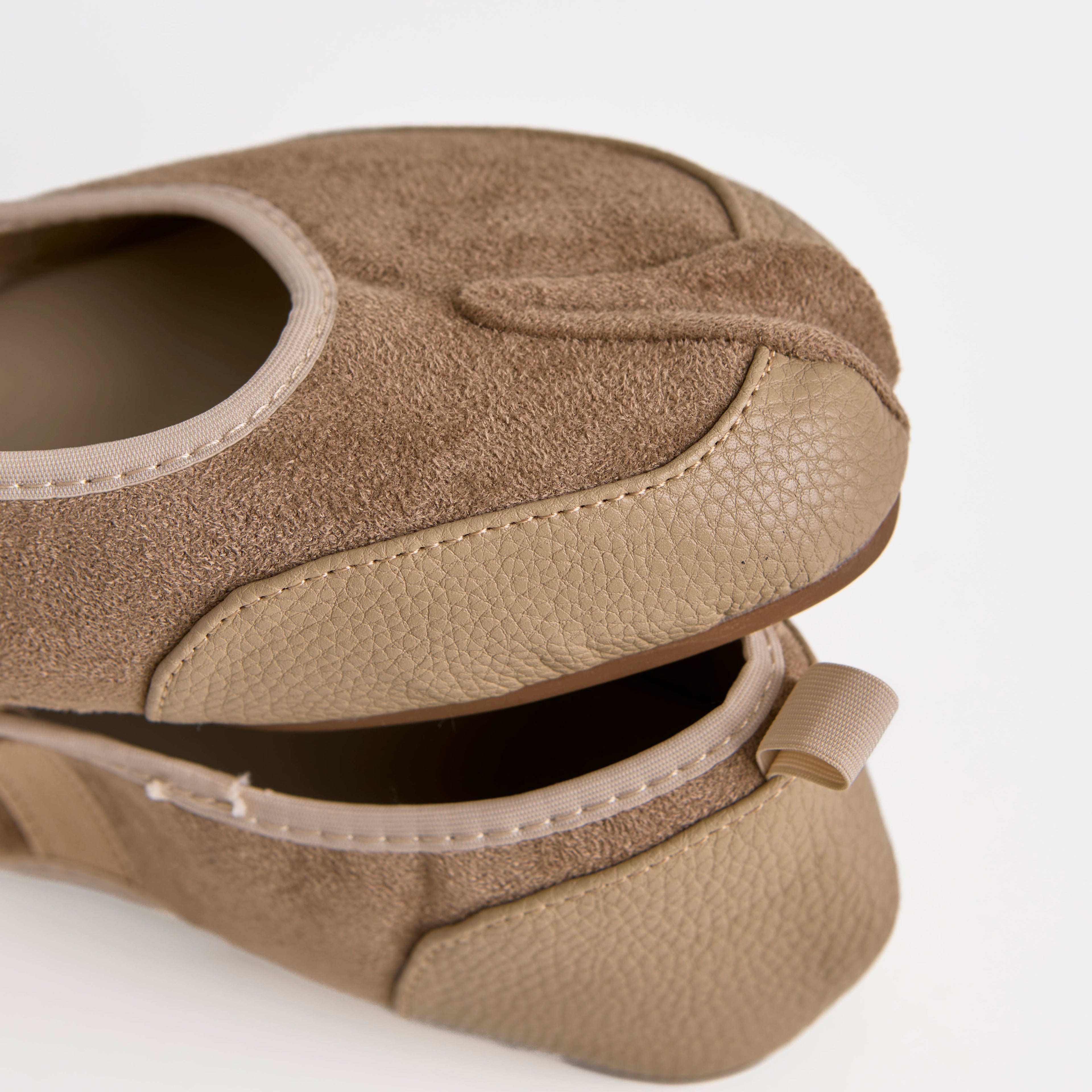 The Dual Stride Beige Tabi Flats