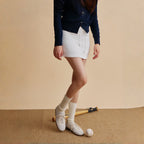 The Dual Stride White Flexible Sheepskin Suede Sneakers