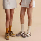 The Dual Stride White Retro Suede & Nylon Athletic Trainers