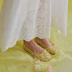 Bailarinas Dual Stride de encaje floral amarillo