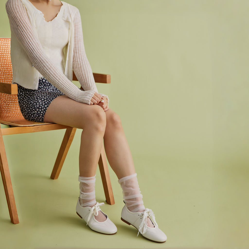 La Ballerine Lacée Minimaliste Blanche Dual Stride