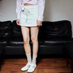 Les Ballerines Blanches Modernes Minimalistes Double Enjambée Style Tabi