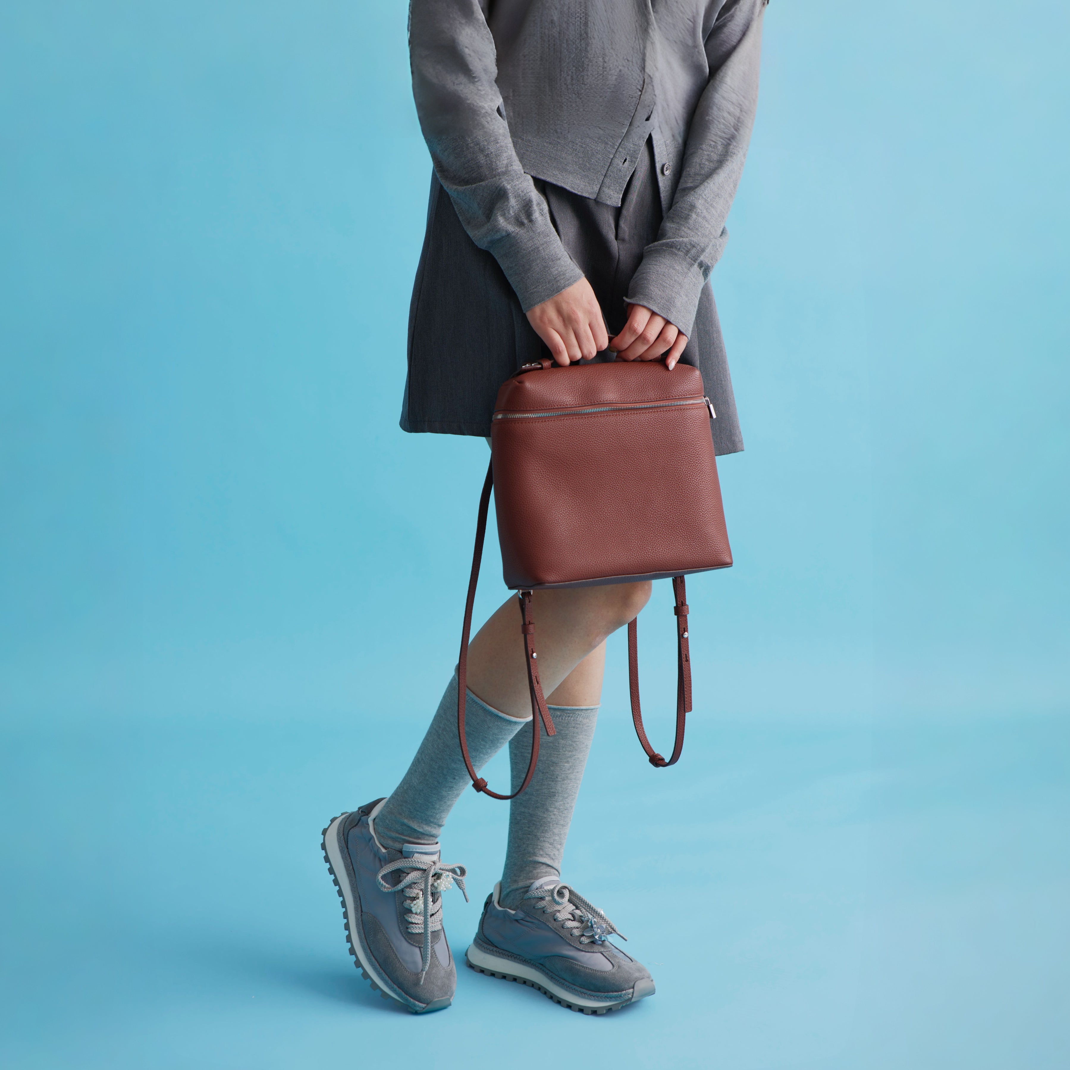 The Dual Stride Grey Urban Nomad Tech-Suede Sneakers