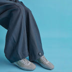 The Dual Stride Gray Woven Pattern Multi-Textured Leisure Trainers