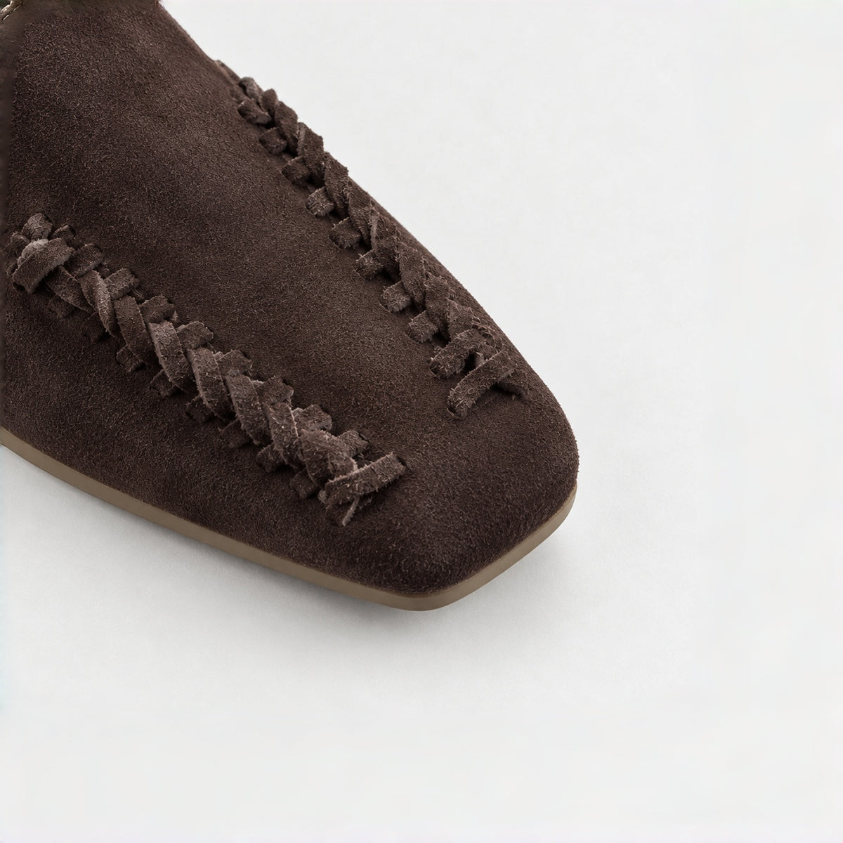 The Dual Stride Chocolate Brown Braided Suede Loafers