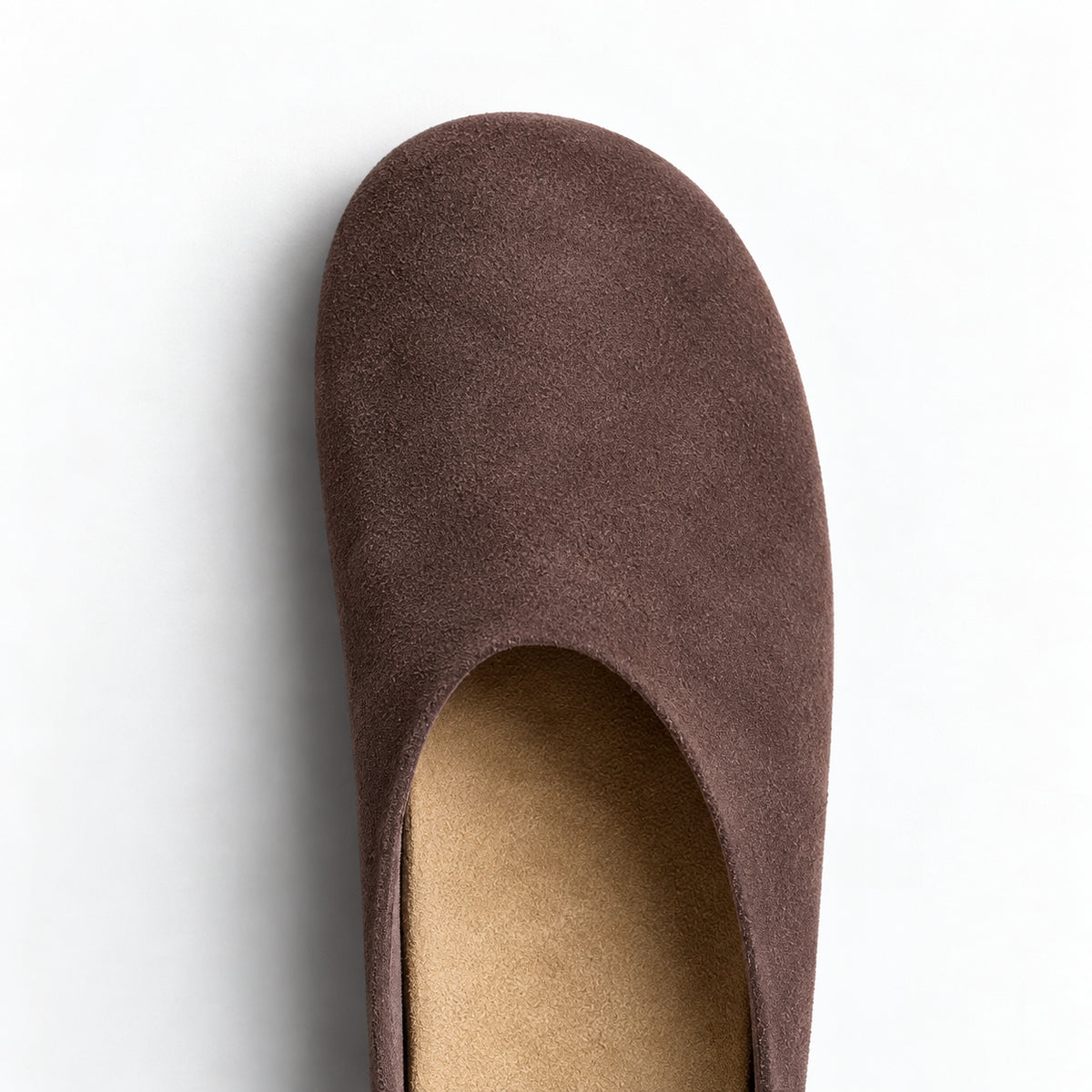 The Dual Stride Taupe Brown Suede Slip-On Mules
