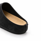 The Dual Stride Black Suede Slip-On Mules