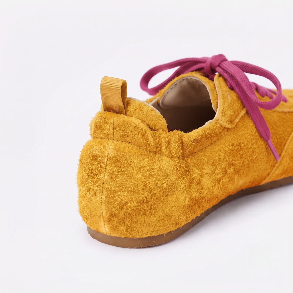The Dual Stride Men's Yellow Suede Casual Sneakers