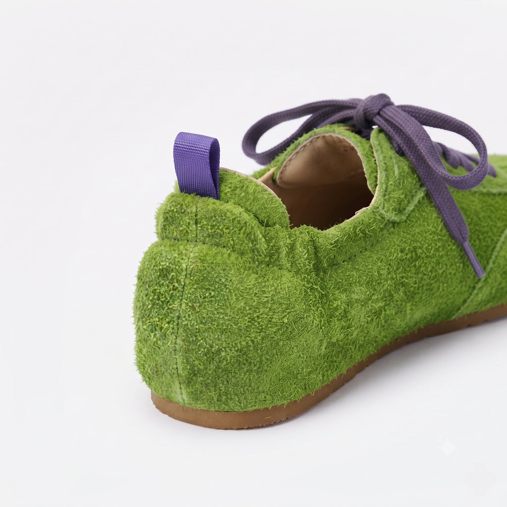 The Dual Stride Men's Green Suede Casual Sneakers