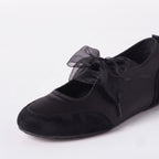 The Dual Stride Women's Black Lace-up Mary Jane Flats