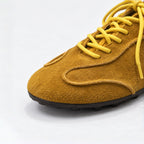 The Dual Stride Yellow Suede Retro Sneakers