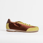 The Dual Stride Red Satin Suede Casual Sneakers