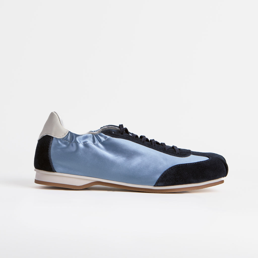 The Dual Stride Blue Satin Suede  Sneakers