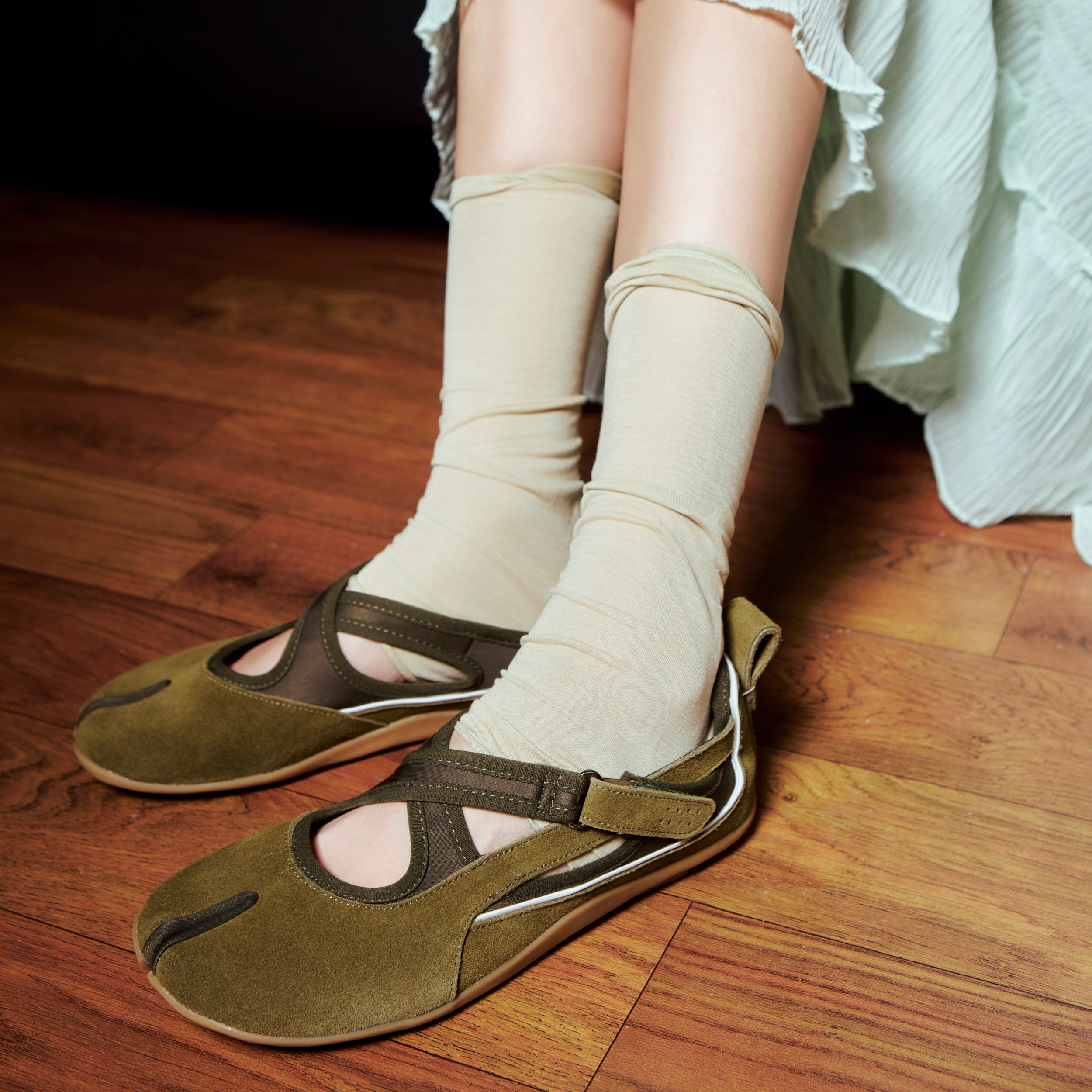 La Mary Jane Tabi Dual Stride Verdant