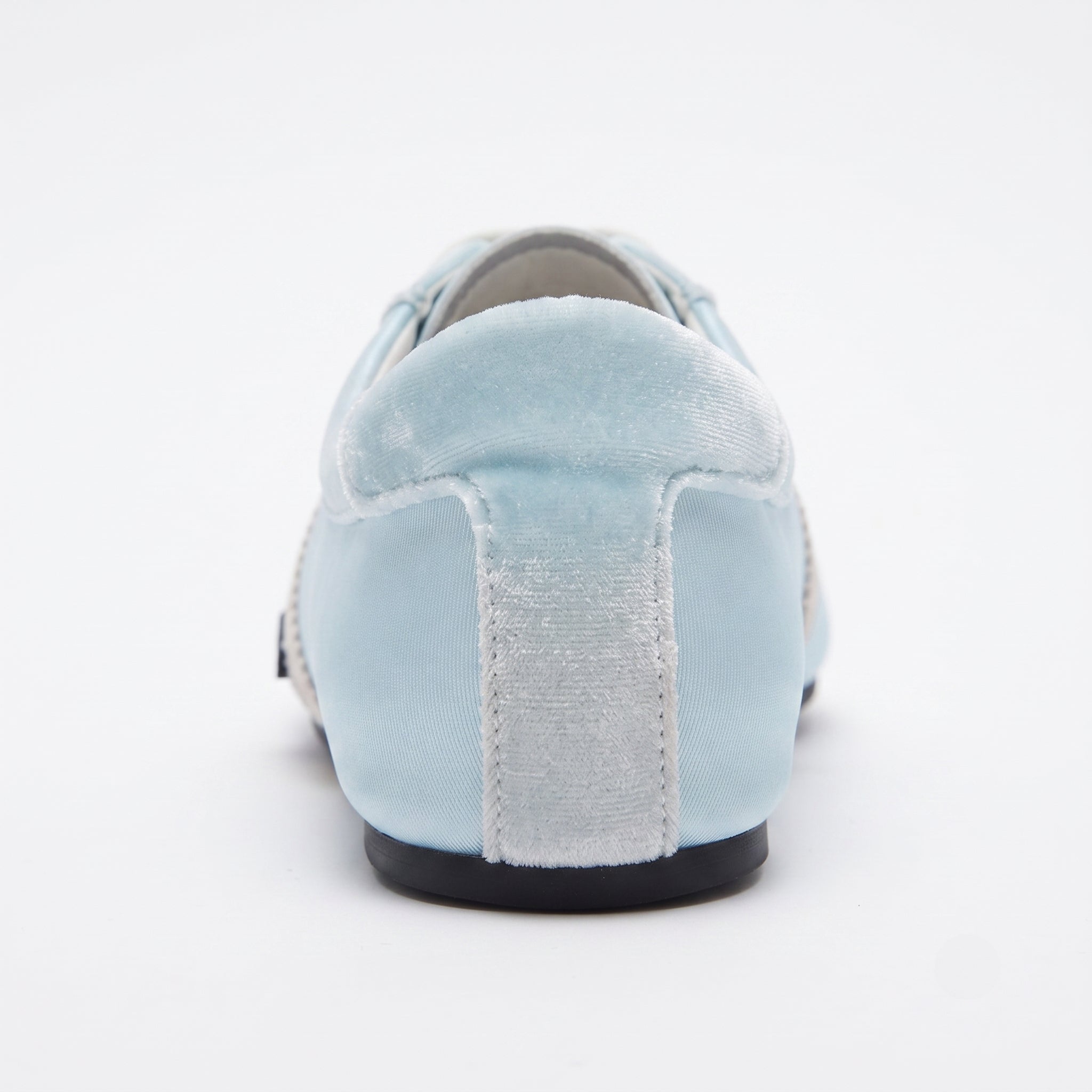 The Dual Stride Baby Blue Velvet Spliced Retro Sneakers