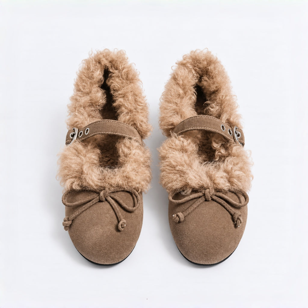 The Dual Stride Cozy Shearling Mary Jane Flats