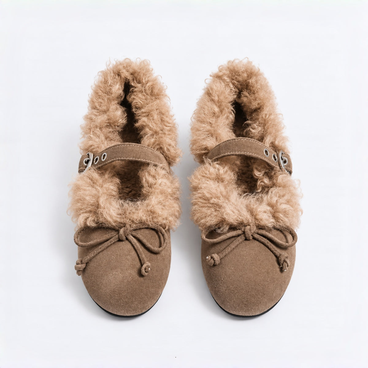 The Dual Stride Cozy Shearling Mary Jane Flats