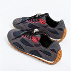 The Dual Stride Charcoal Gray Retro Sneakers