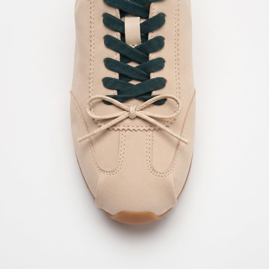 The Dual Stride Beige Retro Casual Sneakers