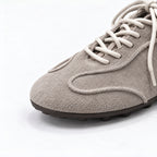 The Dual Stride Gray Suede Retro Sneakers