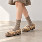 The Dual Stride Cozy Shearling Mary Jane Flats