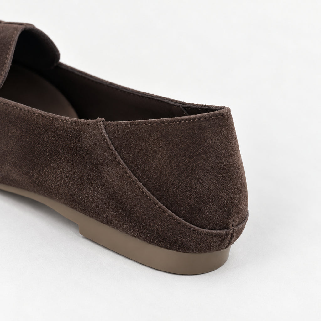 The Dual Stride Chocolate Brown Braided Suede Loafers