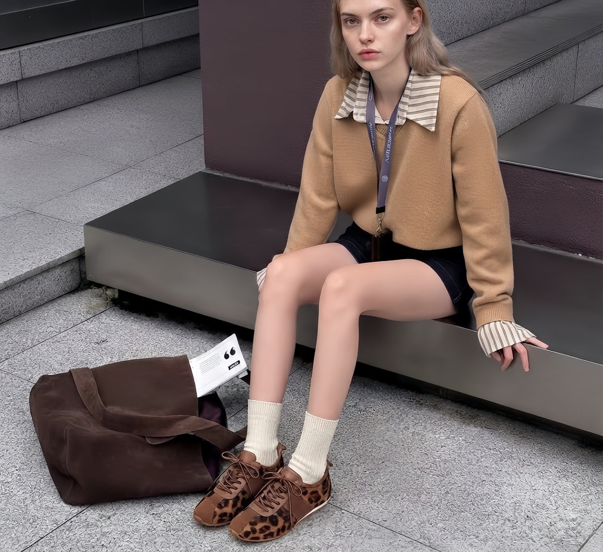 The Dual Stride Leopard Print Retro Casual Shoes