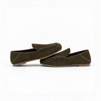 The Dual Stride Olive Brown Braided Suede Loafers