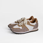 The Dual Stride White Retro Suede & Nylon Athletic Trainers