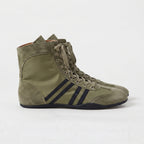 The Dual Stride Olive Stripe Retro High Top Ankle Boots