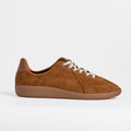 The Dual Stride Brown Flexible Sheepskin Suede Trainers