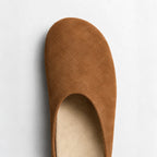 The Dual Stride Camel Brown Suede Slip-On Mules