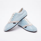 The Dual Stride Baby Blue Velvet Spliced Retro Sneakers